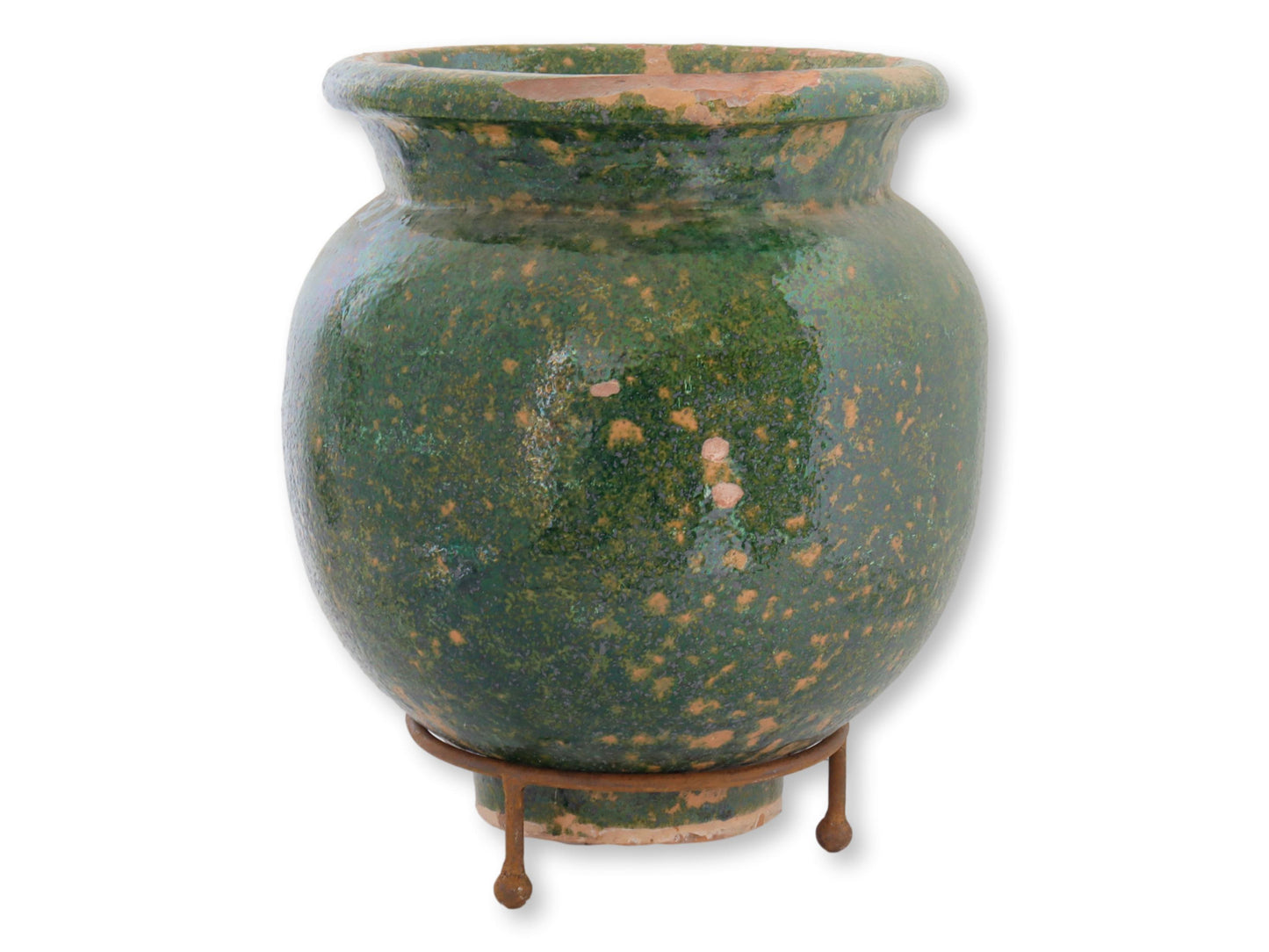 Copy of French Green Glazed Confit Pot w/Stand