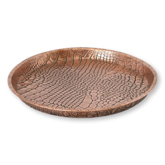 Midcentury English Copper Alligator Serving Tray