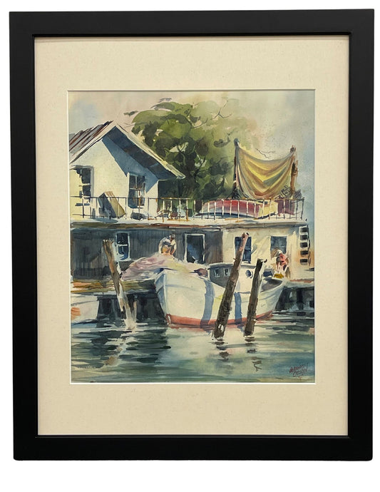 Midcentury Seascape Watercolor