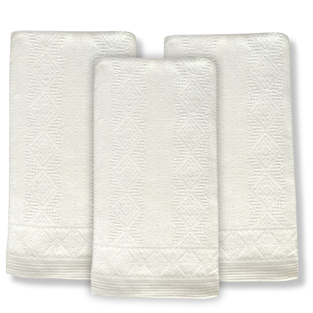 1920s French Linen Dish Towels, Set of 3