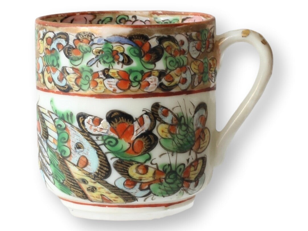 Chinese Export Thousand Butterfly Espresso Set, Service for 12