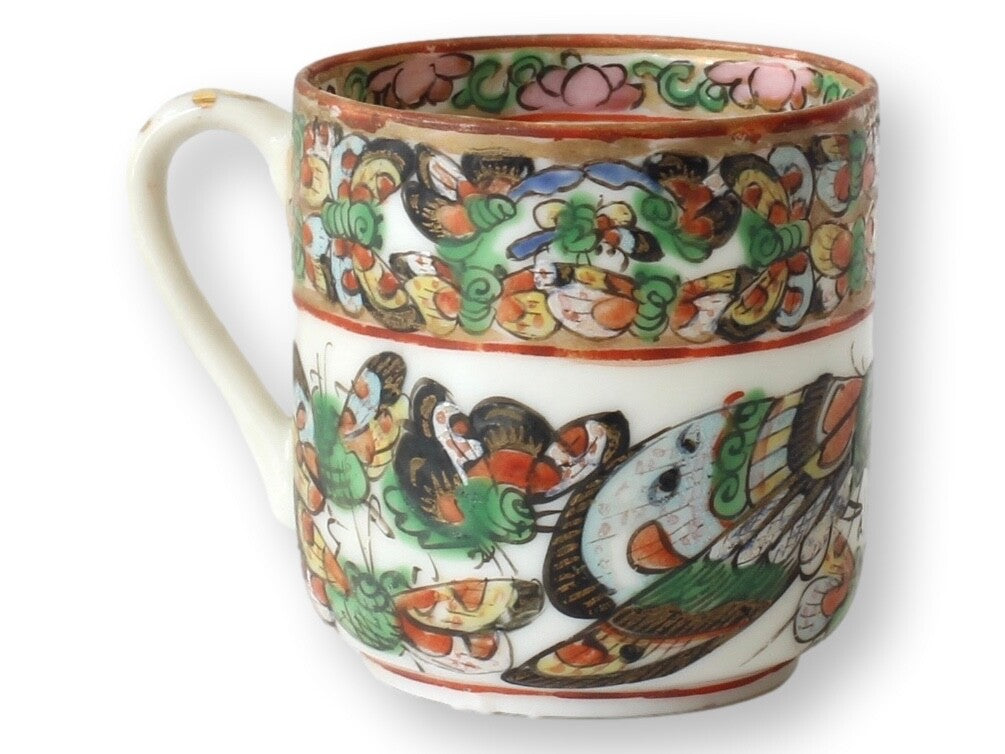 Chinese Export Thousand Butterfly Espresso Set, Service for 12