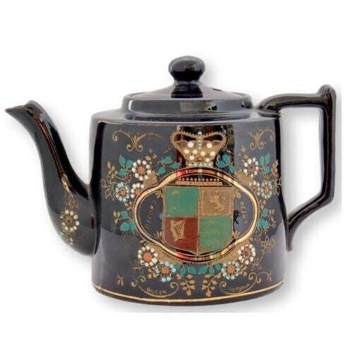 1897 Queen Victoria Diamond Jubilee Jackfield Glaze Teapot
