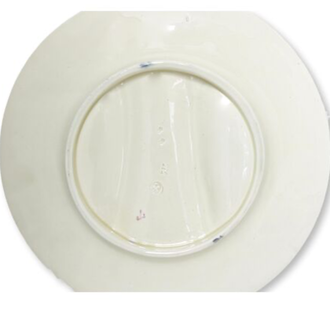 19th-C. French Majolica Asparagus Plates, Set of Six