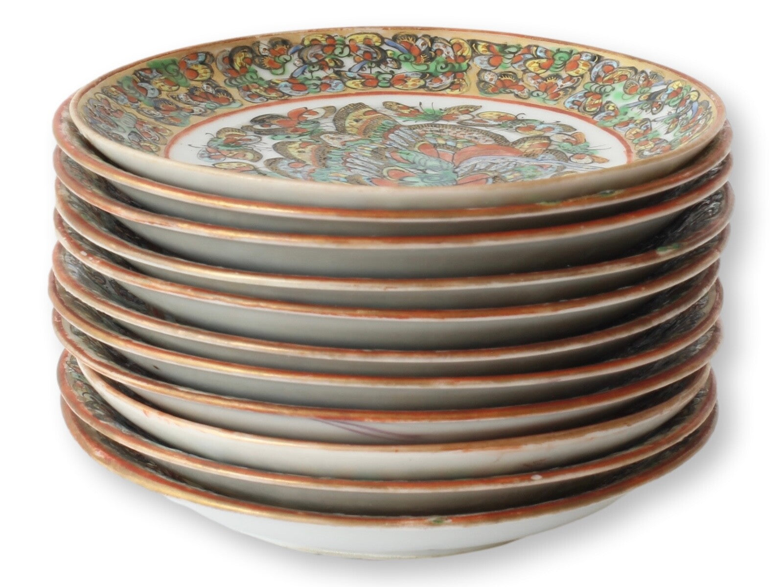 Chinese Export Thousand Butterfly Espresso Set, Service for 12