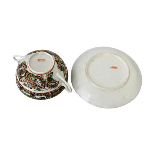 Antique Chinese Hand-Painted Thousand Butterfly Soups, 6 Pcs