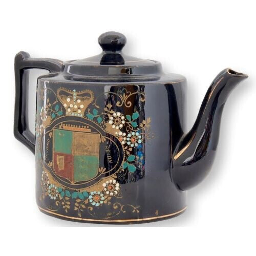 1897 Queen Victoria Diamond Jubilee Jackfield Glaze Teapot