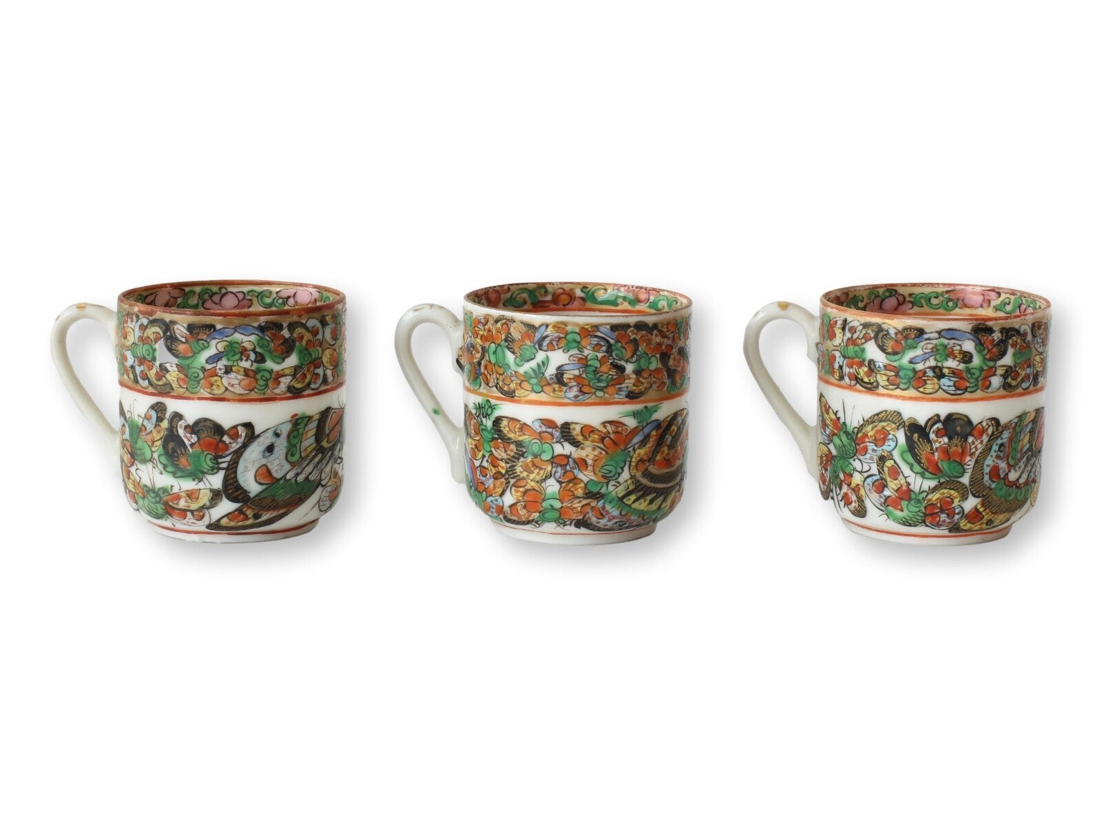 Chinese Export Thousand Butterfly Espresso Set, Service for 12