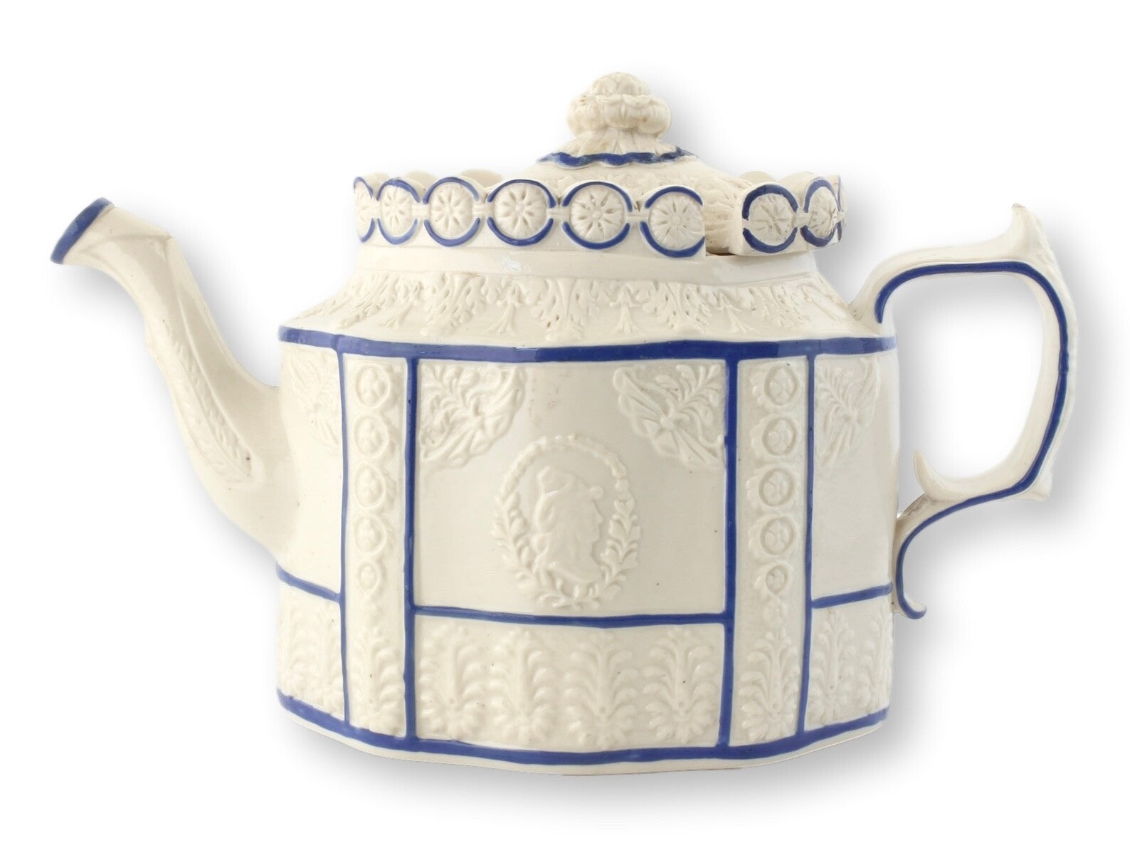 Rare C. 1800 Castleford Teapot w/ American Eagle, Feldspathic Stoneware