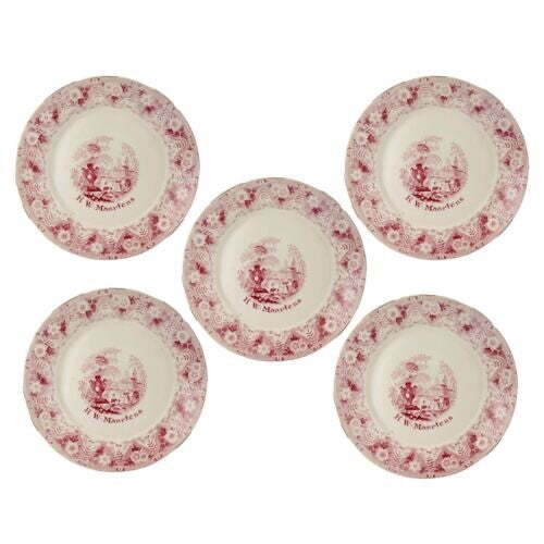 C. 1810 English Creamware Plates w/  'H.W. Maartens' Family Name Monogram