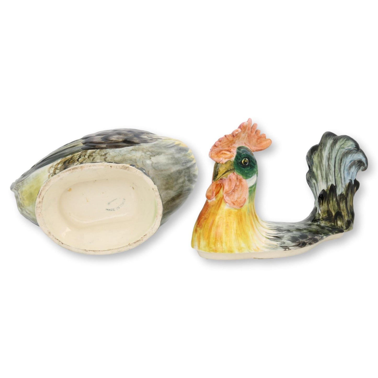 Italian Majolica Faience Rooster Tureen