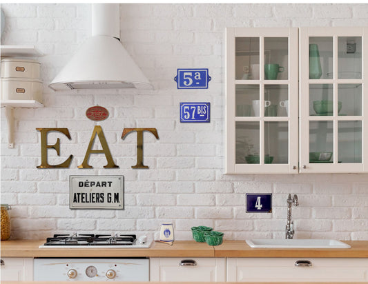 Vintage Metal "EAT" Pub Letters – Midcentury English Signage