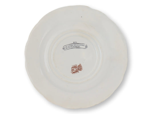 Antique French Rebus Puzzle Plate, C. 1880