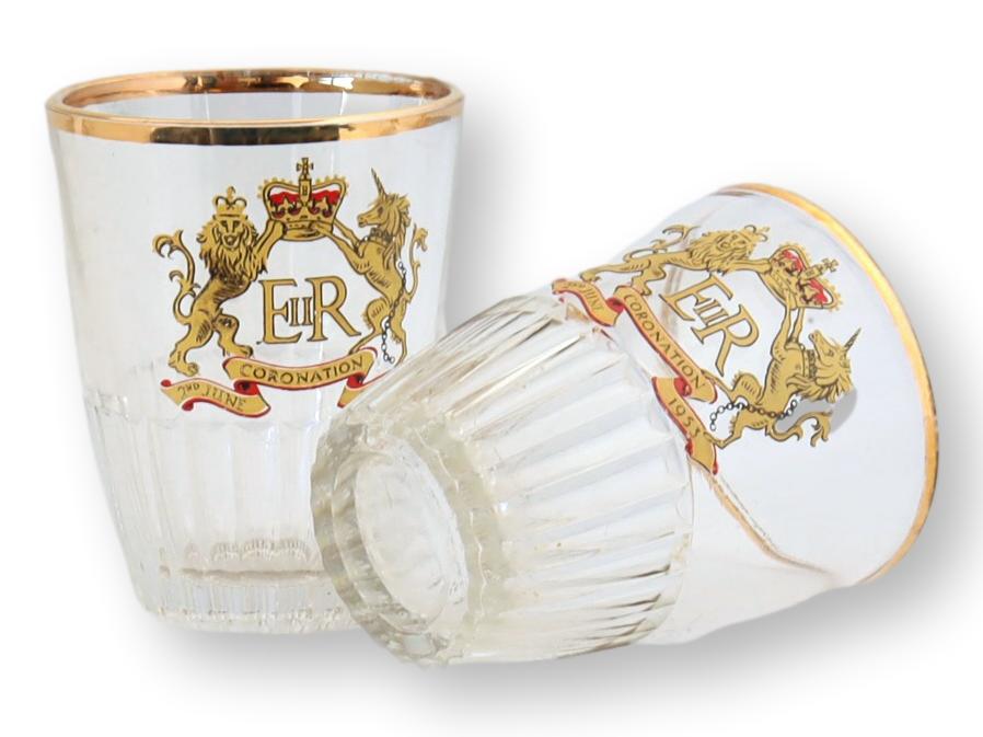 Queen Elizabeth II 1953 Royal Coronation Shot Glasses