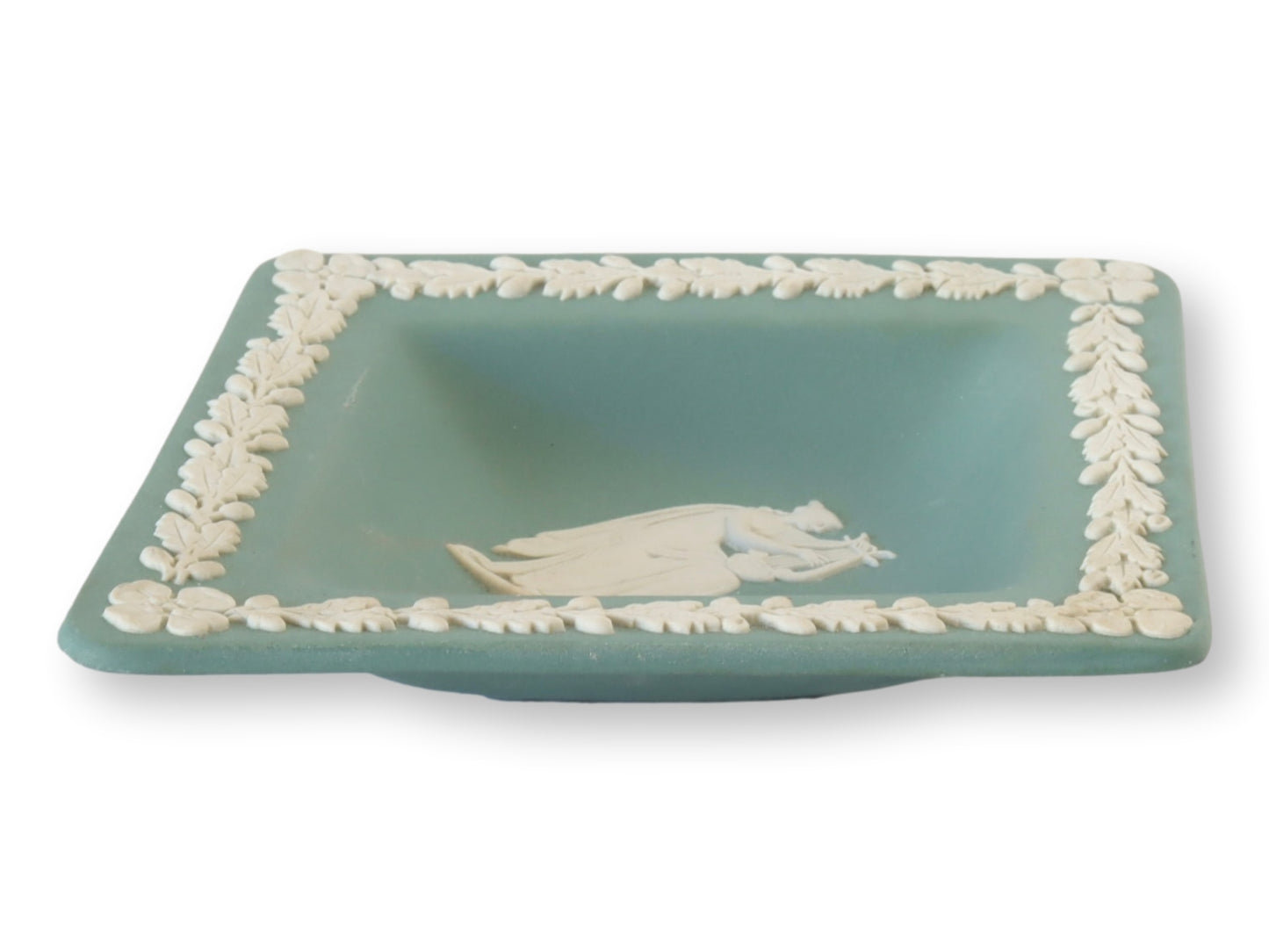 Wedgwood Rare Teal Jasperware Diamond Trinket Dish