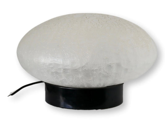 Midcentury Sculptural Crackle Glass Console Lamp