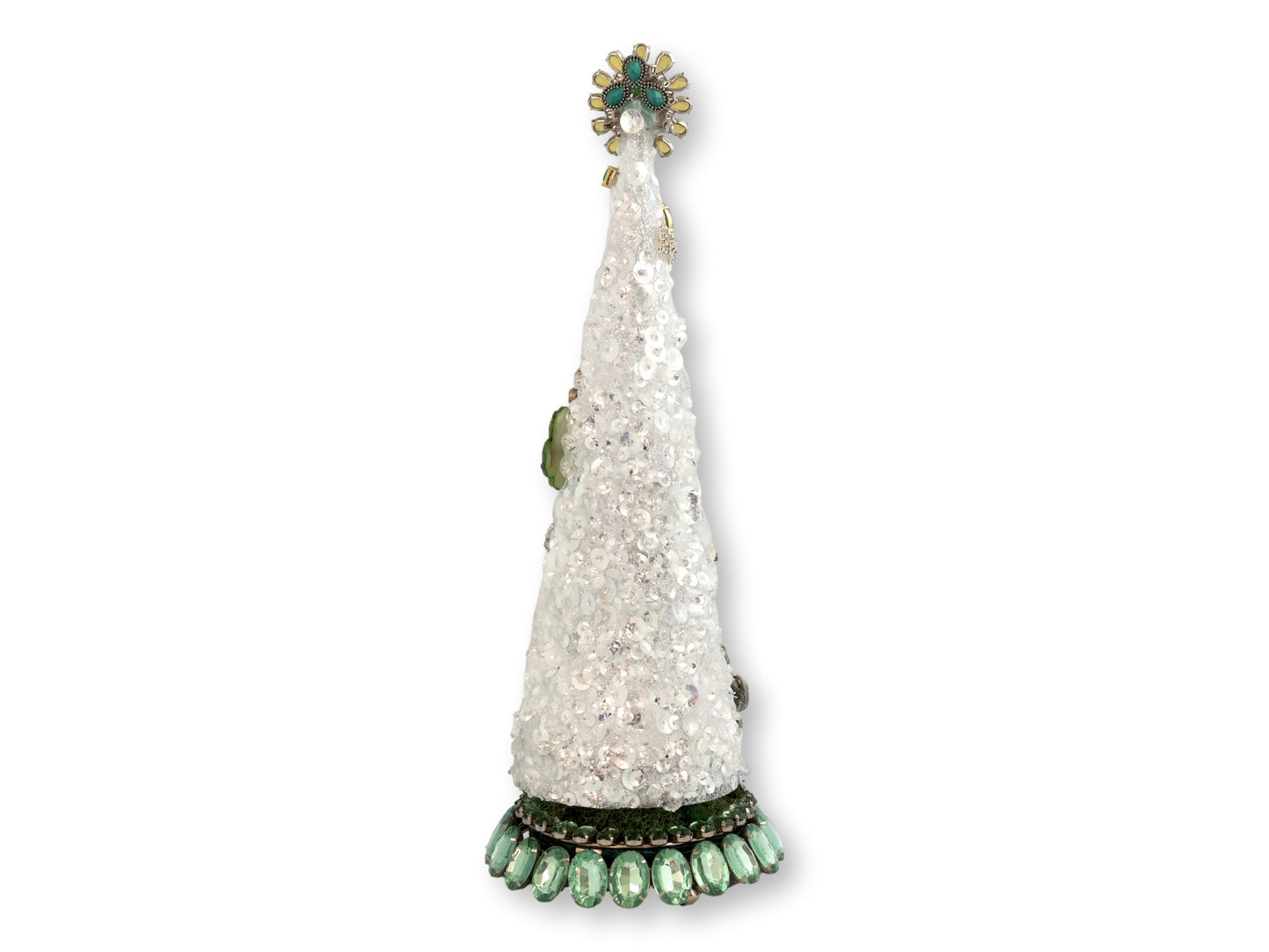 Midcentury Rhinestone Holiday Tree in Teal & Aqua — Tiffany’s Window Glam