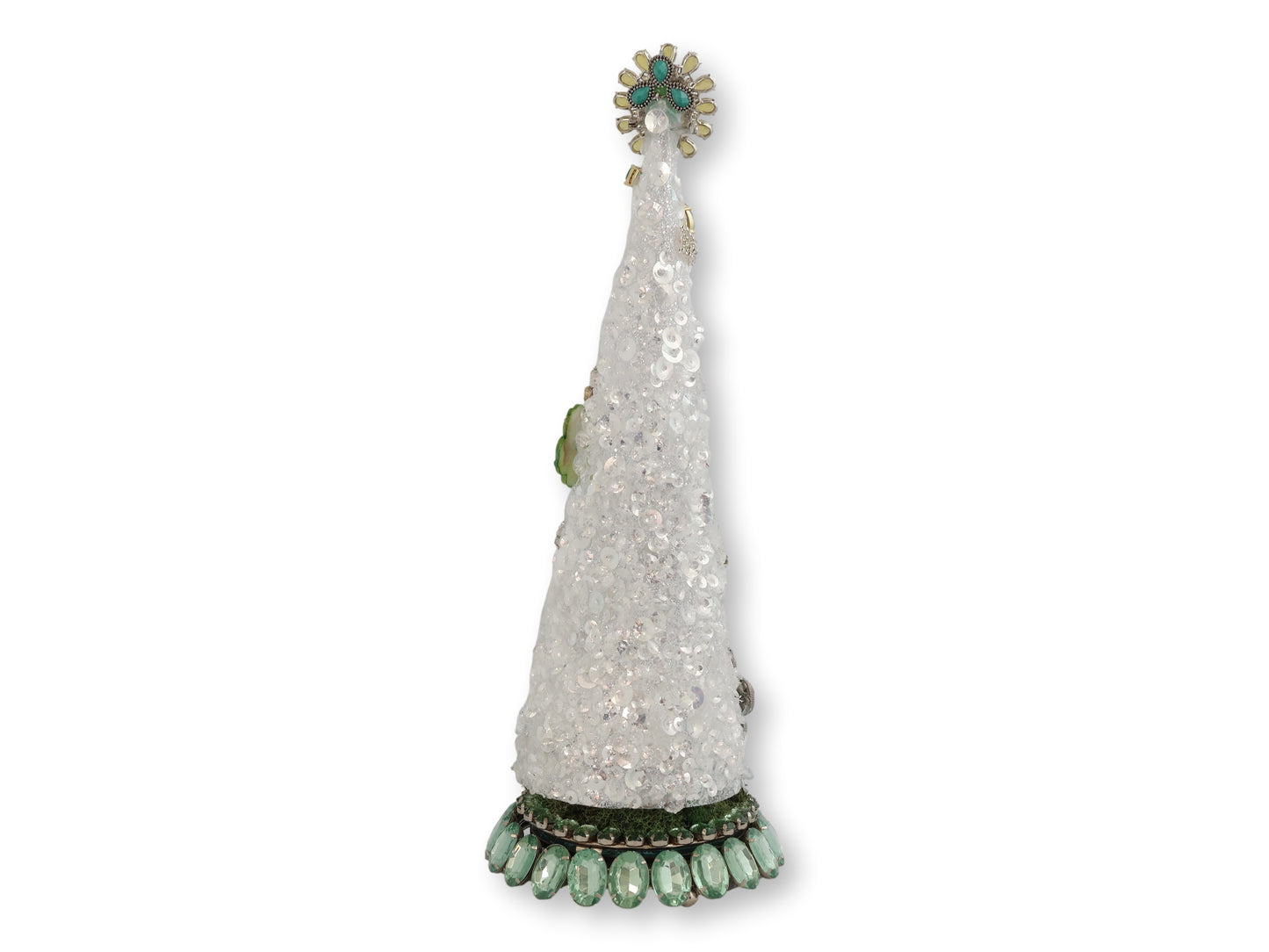 Midcentury Rhinestone Holiday Tree in Teal & Aqua — Tiffany’s Window Glam