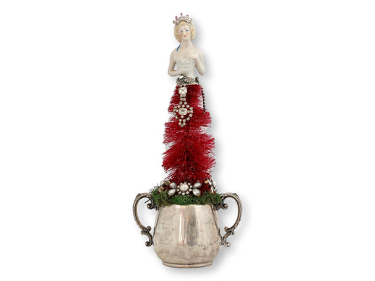 Antique Beauty Queen Jeweled Bottle Brush Tree