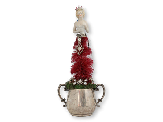 Antique Beauty Queen Jeweled Bottle Brush Tree