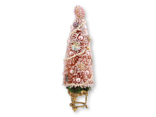 Pink Champagne Vintage Jewelry Bottle Tree
