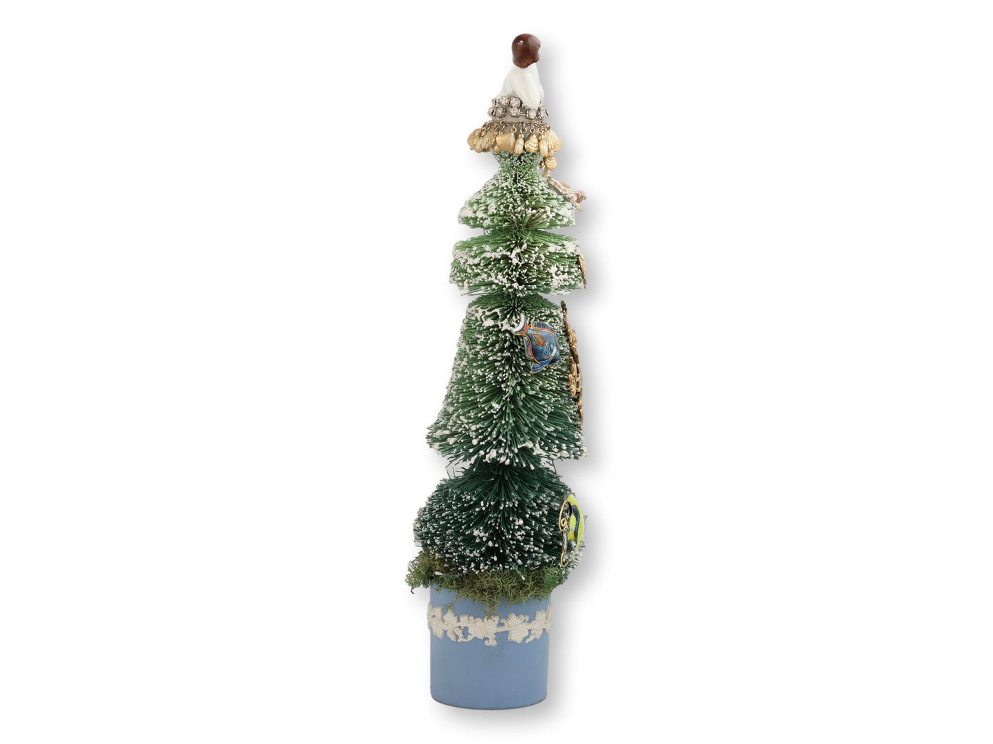 Starlet of the Sea Holiday Bottle Brush Tree w/ Wedgwood Pot