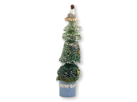 Starlet of the Sea Holiday Bottle Brush Tree w/ Wedgwood Pot