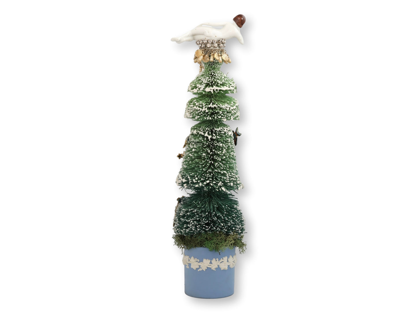 Starlet of the Sea Holiday Bottle Brush Tree w/ Wedgwood Pot