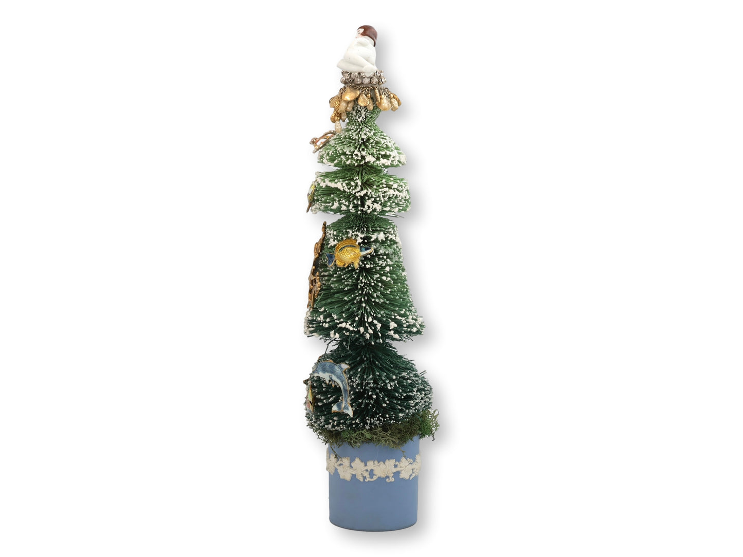 Starlet of the Sea Holiday Bottle Brush Tree w/ Wedgwood Pot