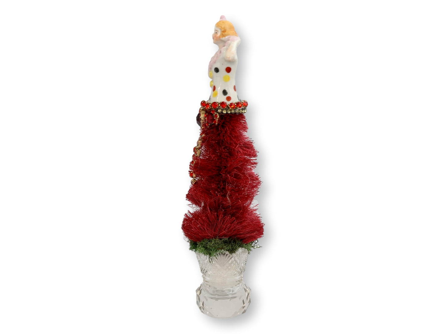 Antique Follies Pierrot Bottle Brush Tree w/ Waterford Base