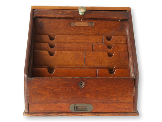 Antique Tabletop Roll Top Desk Organizer