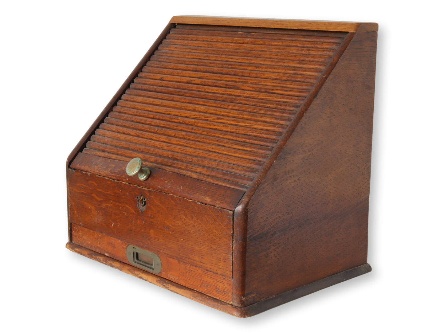 Antique Tabletop Roll Top Desk Organizer