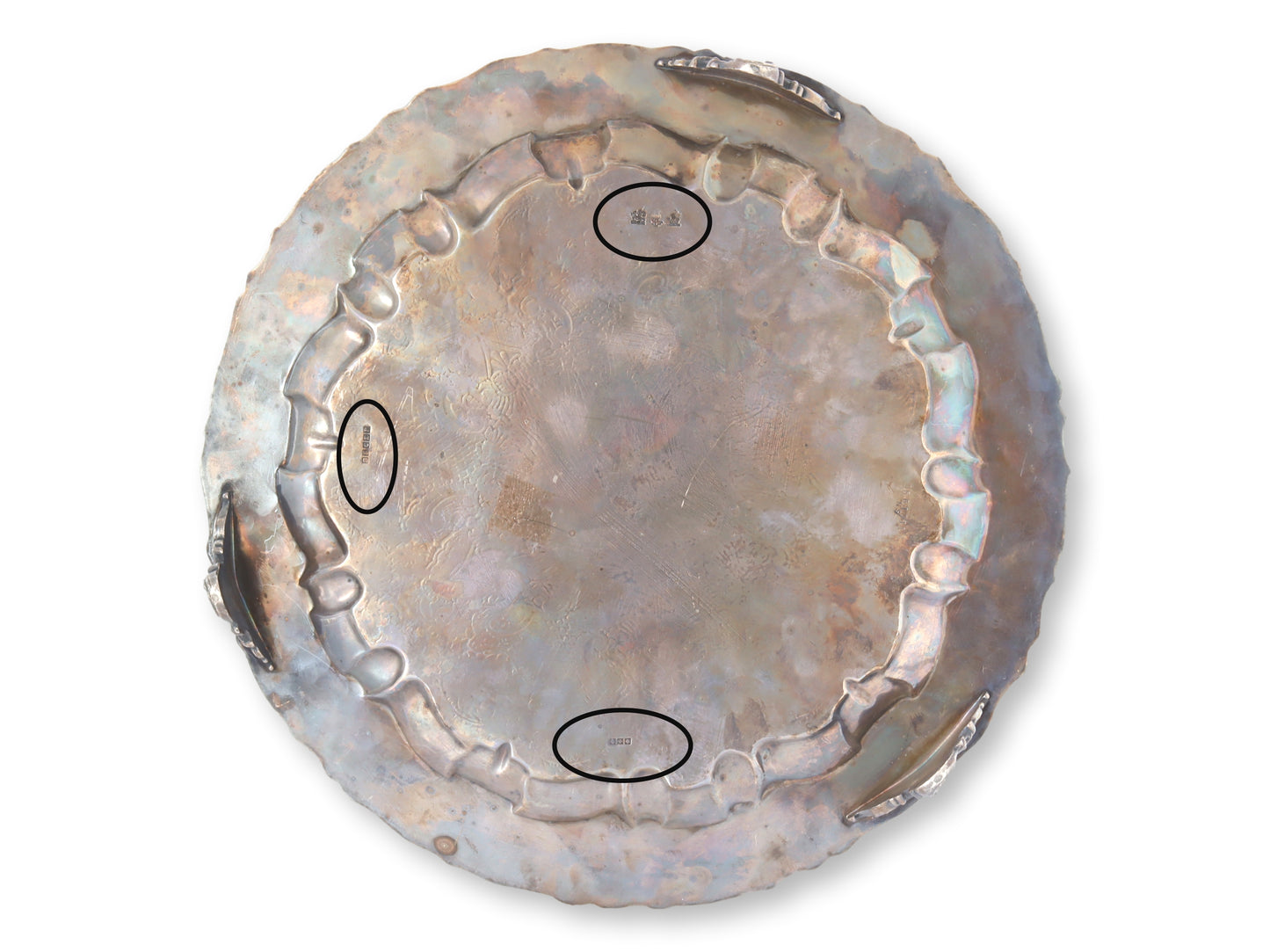 Antique Sheffield Silver-Plate Salver w/ Monogram