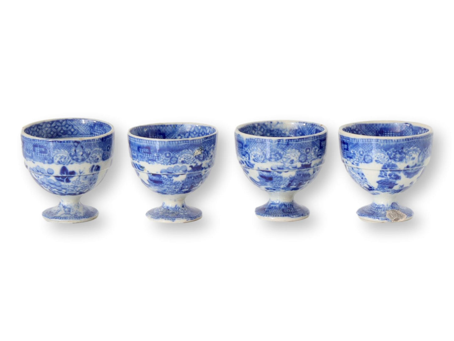 1820s English Willow Egg Cups, Set of 4