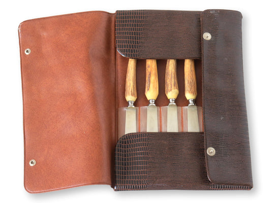 Midcentury German Solingen Stag-Horn Steak Knives, Set of 6
