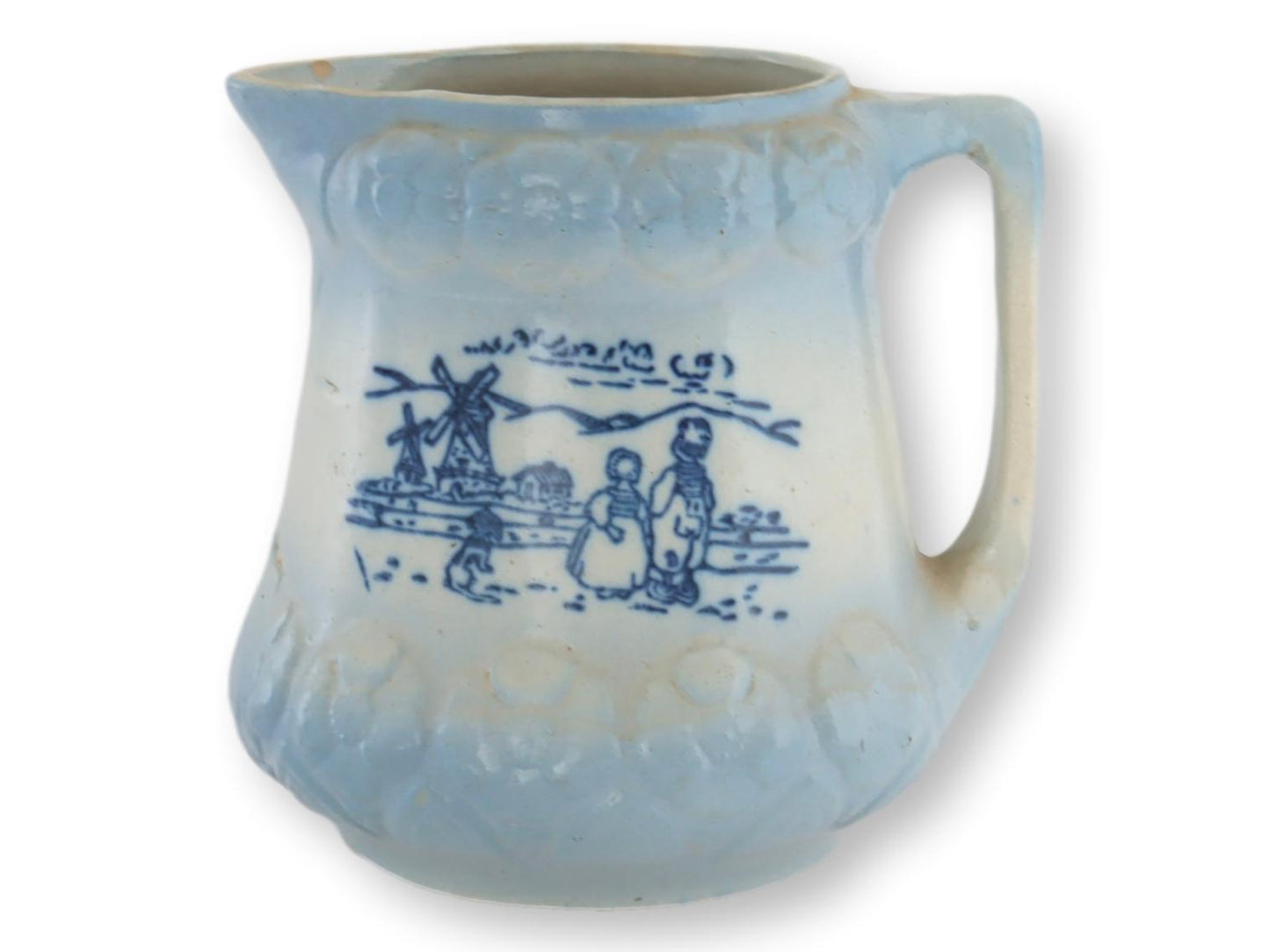 Antique Stoneware Water Jug w/ Dutch Scene