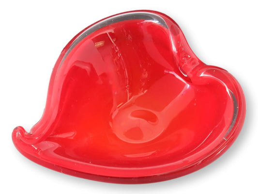 Midcentury Murano Heart Cigar Ashtray