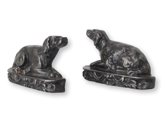 Antique Cast Iron Figural Mantle / Stove Dogs