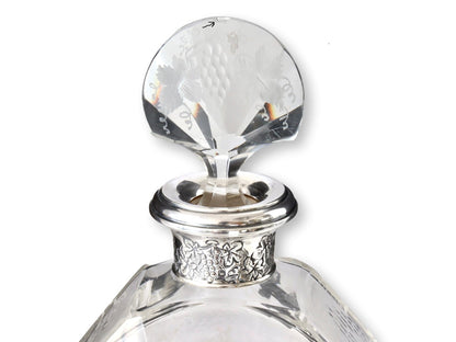 Antique Art Deco Sterling Silver Cuffed Decanter