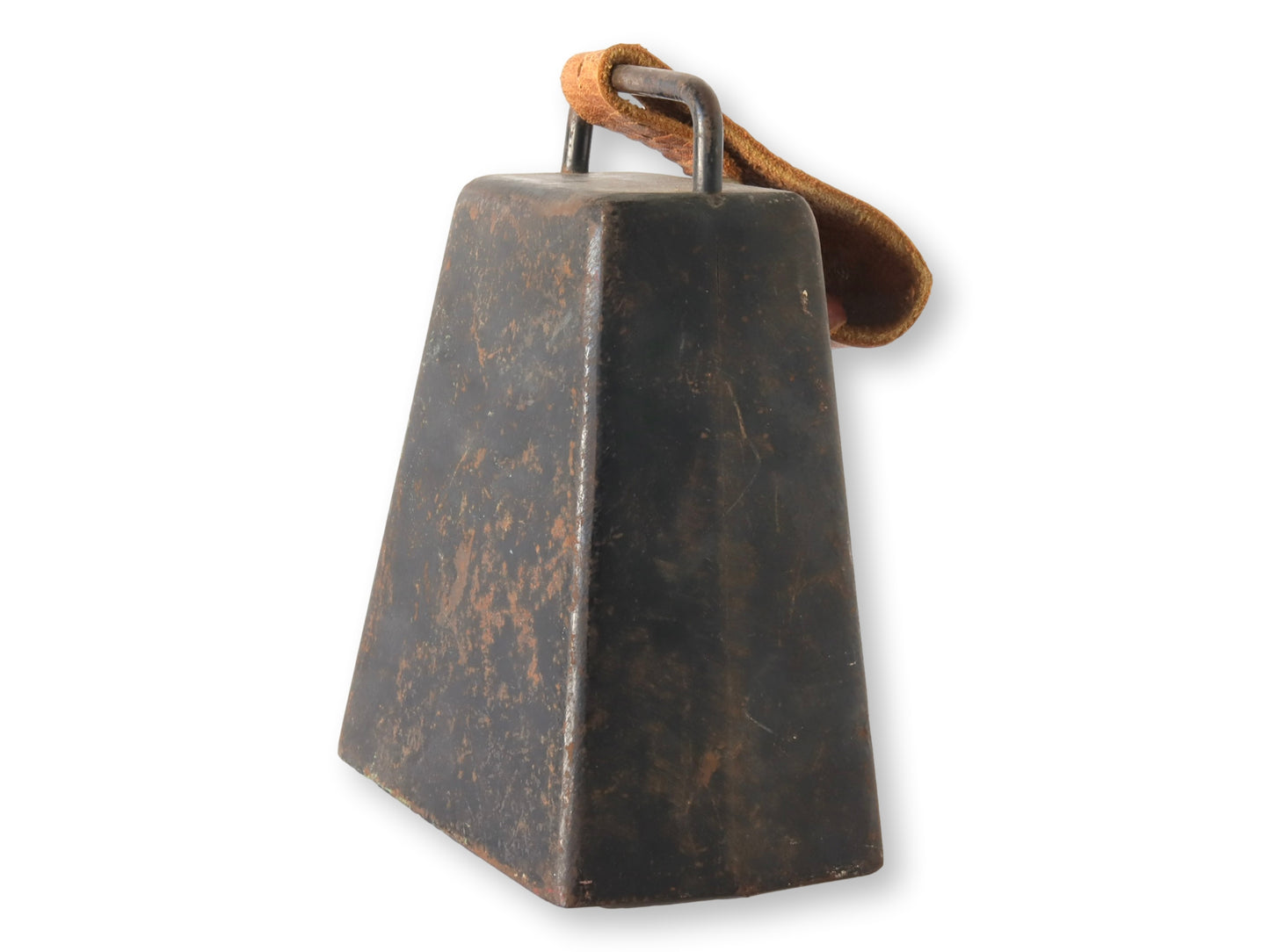 Antique French Cow Bell w/Leather Strap