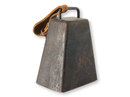 Antique French Cow Bell w/Leather Strap