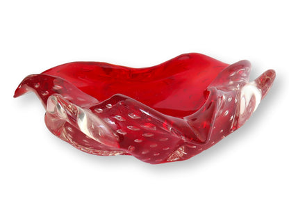 Italian Murano Glass Red Bowl