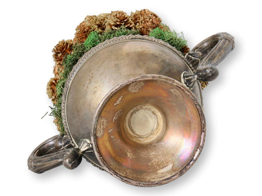 Antique Silver-Plated Urn w/Holiday Tree