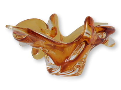 Amber Murano Glass Free Form Bowl