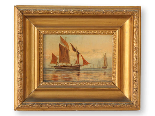 Antique Ship Oil Painting