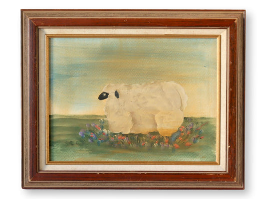 Americana Folk Art Sheep Watercolor