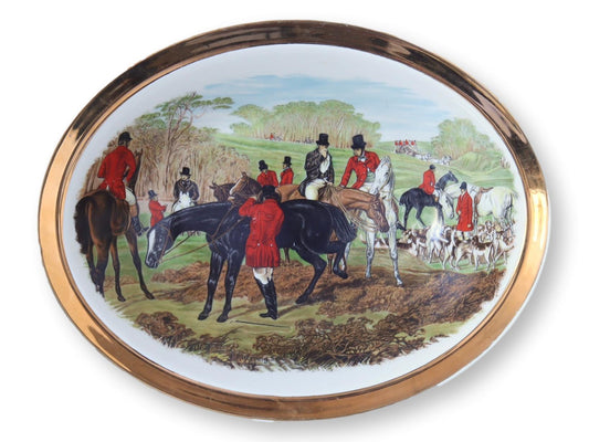 Vintage English Hunting Scene Serving Bowl