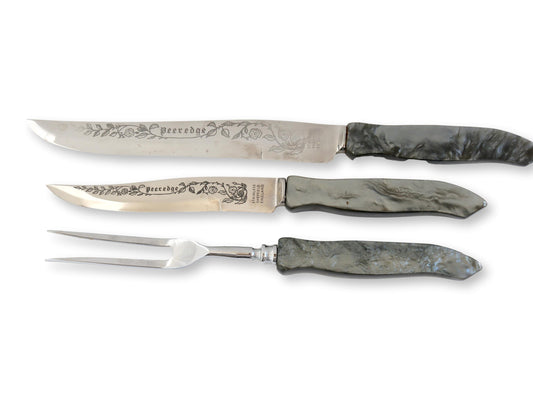 1940s Sheffield Faux Pearl Carving Set