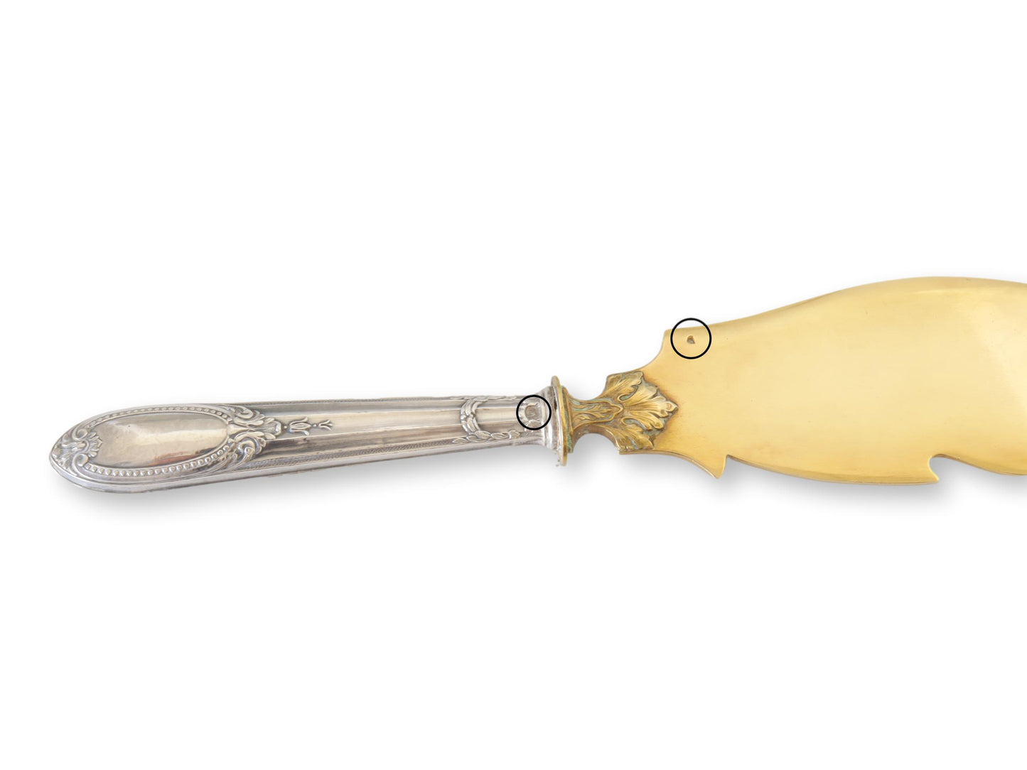 Antique French Sterling Silver & Gilt Cake Server