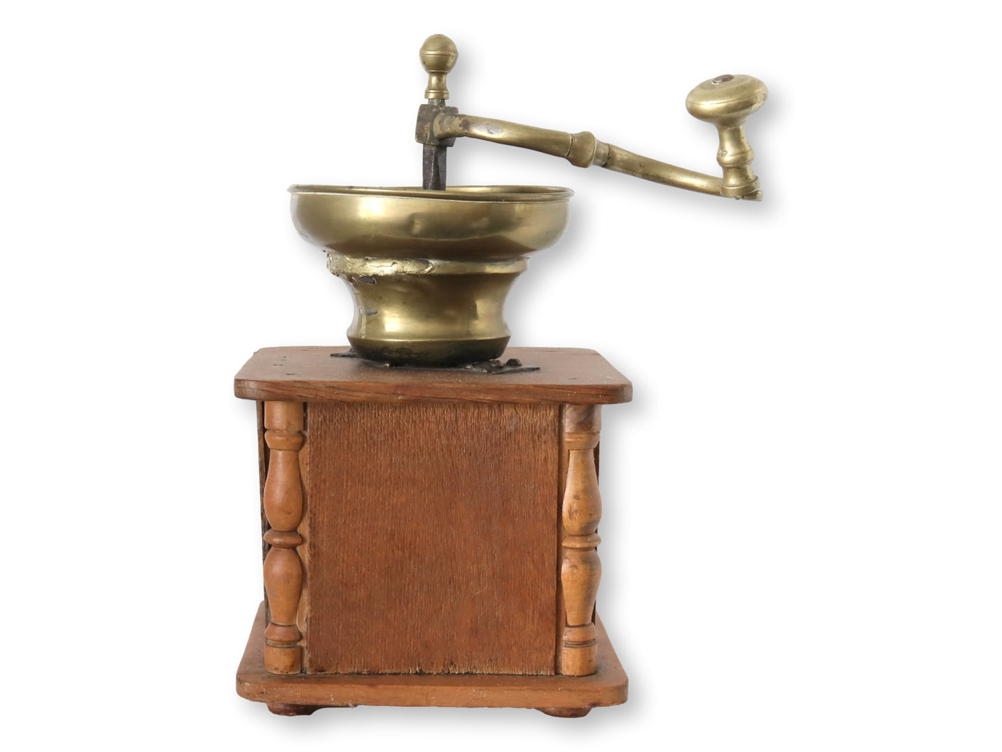 Antique French Coffee Grinder w/ Queen Bee Appliqué